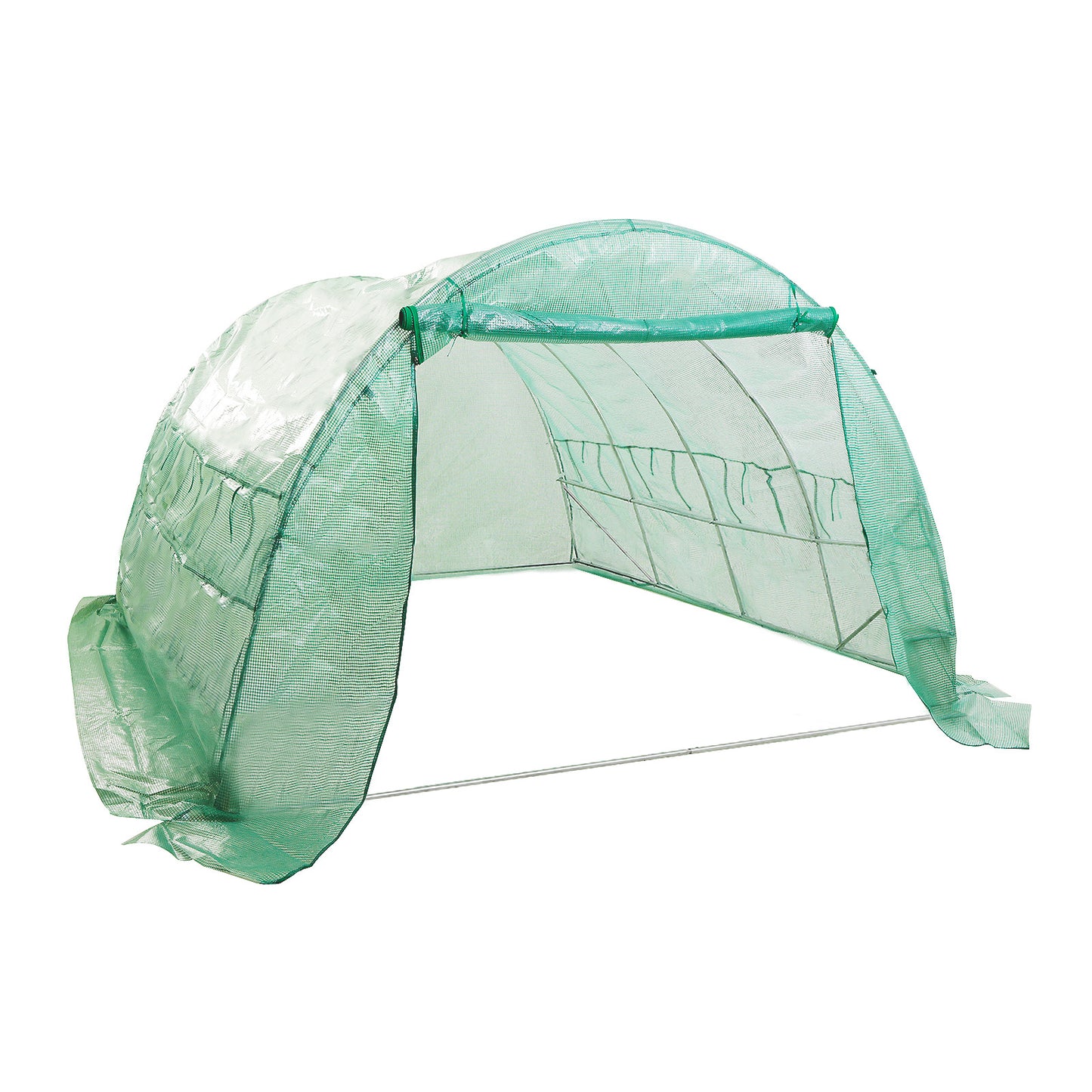 Home Ready Dome Tunnel Walk-In Greenhouse with Green UV Treated PE Mesh Cover - 4m x 3m x 2m