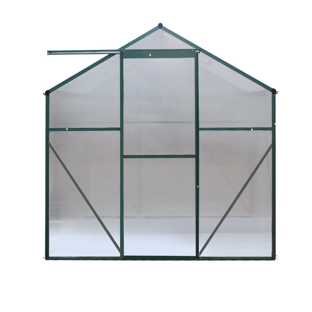 Greenfingers Aluminium Greenhouse Polycarbonate Garden Shed - 1.9m x 1.9m x 1.8m