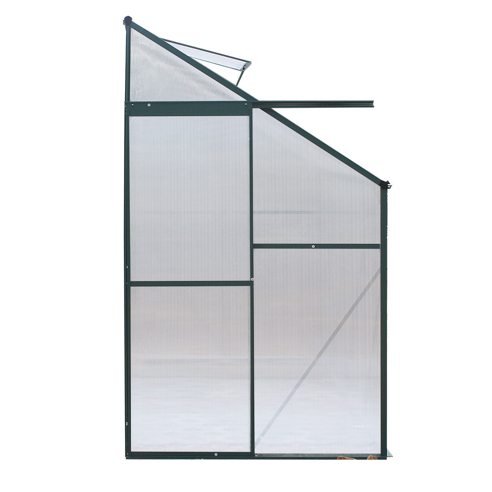 Greenfingers Lean-To Aluminium Polycarbonate Backyard Greenhouse - 2.52m x 1.27m x 2.13m