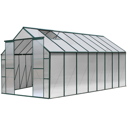 Greenfingers Aluminium Greenhouse Polycarbonate Green House Garden Shed 5.1x2.44M