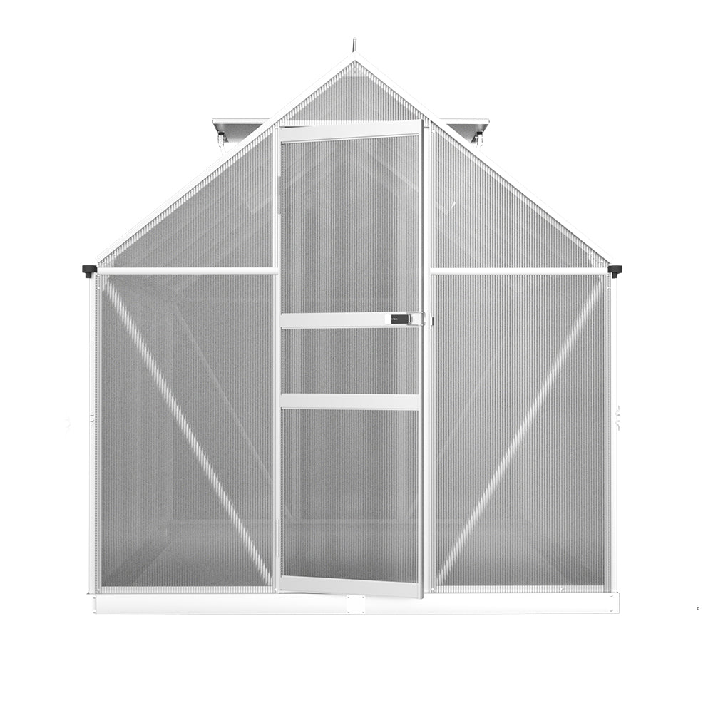 Greenfingers Aluminium Polycarbonate Backyard Greenhouse Garden Shed - 2.4m x 1.9m x 1.95m