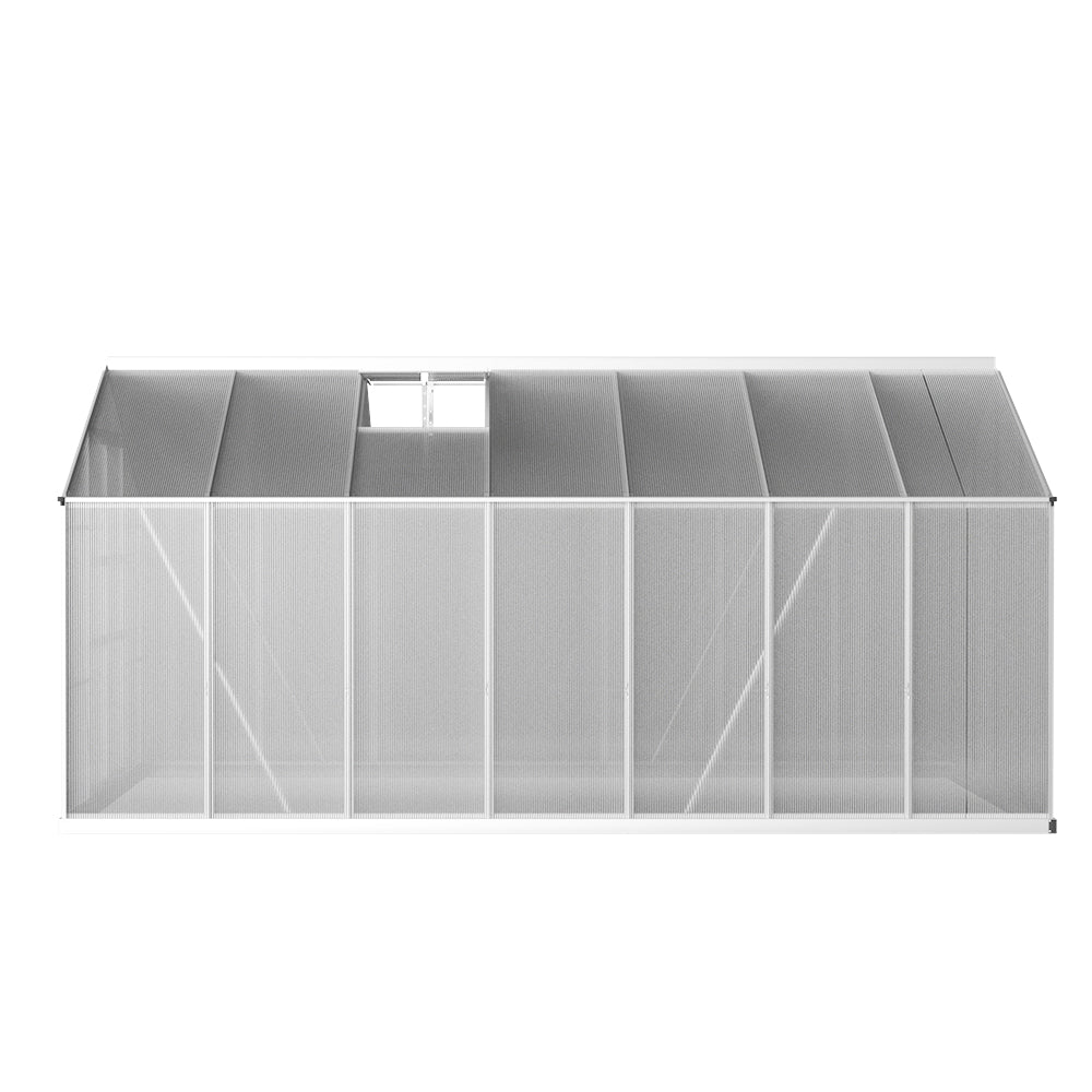 Greenfingers Aluminium Polycarbonate Greenhouse - Large Garden Shed - 4.1m x 2.5m