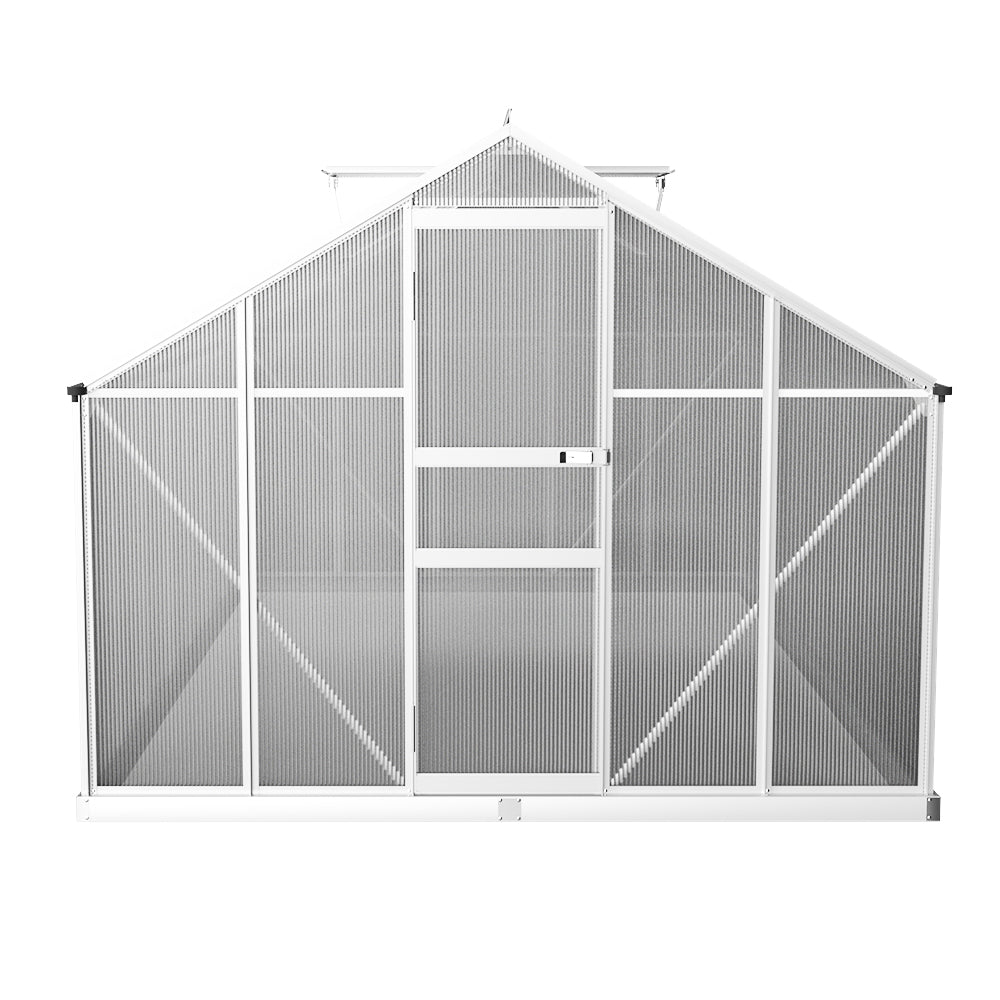 Greenfingers Aluminium Polycarbonate Greenhouse - Large Backyard Garden Shed - 4.2m x 2.5m