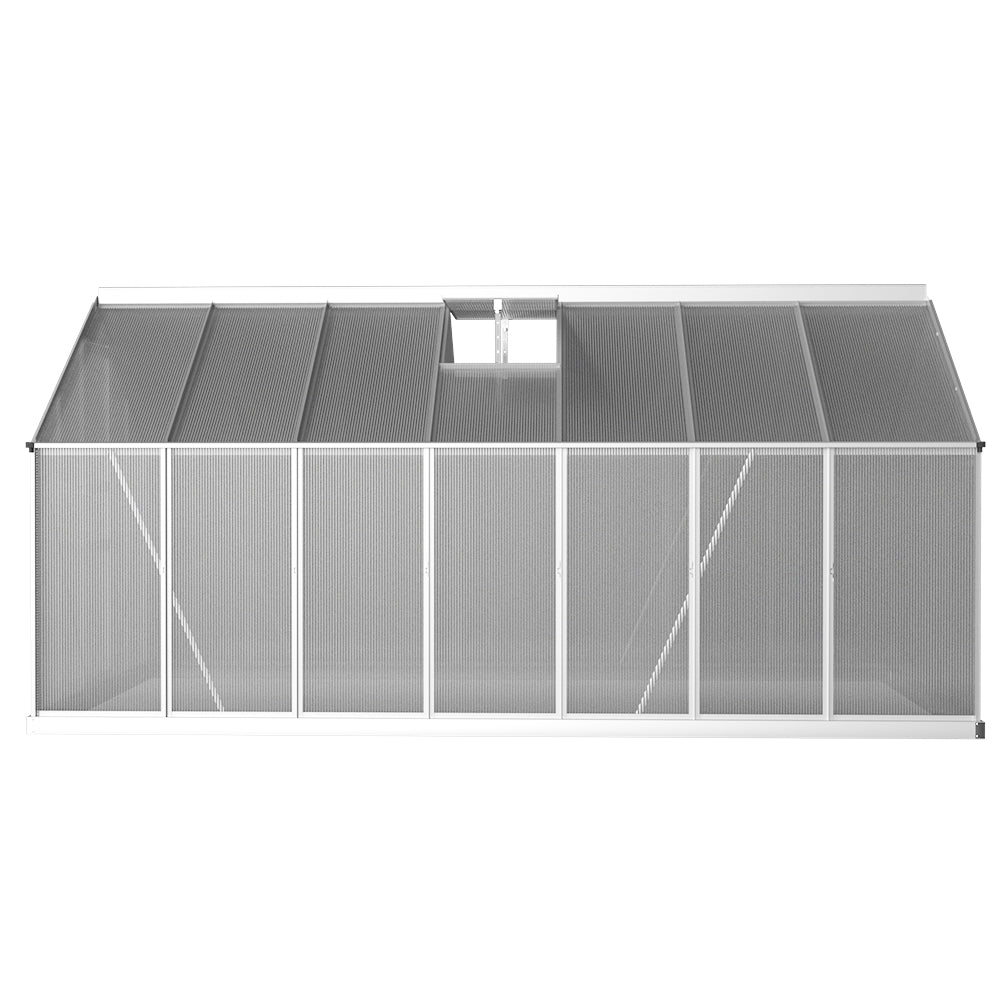 Greenfingers Aluminium Polycarbonate Greenhouse - Large Backyard Garden Shed - 4.2m x 2.5m