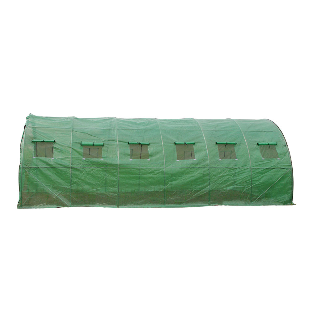 Greenfingers Large Tunnel Greenhouse with Green PE Mesh Cover - 6m x 3m x 2m