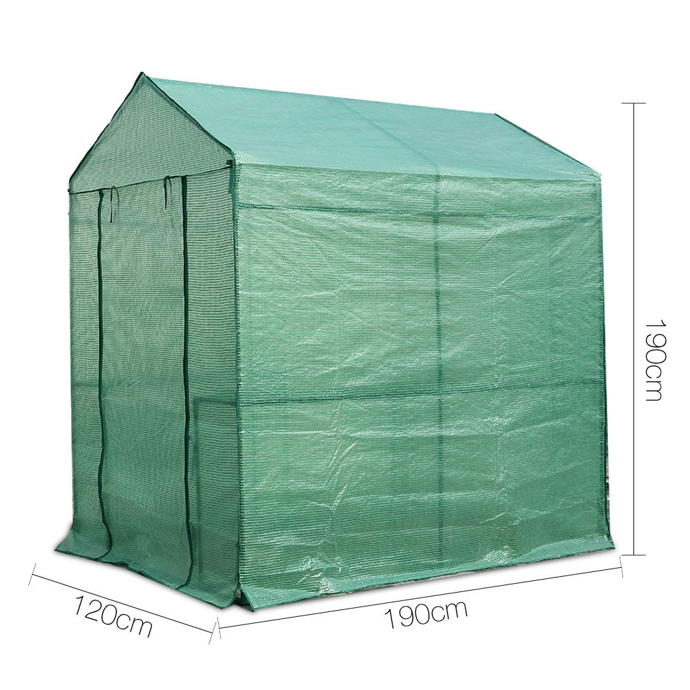 Greenfingers Greenhouse Walk in Garden Greenhouse with Removable PE Mesh Cover - Green 1.9m x 1.2m