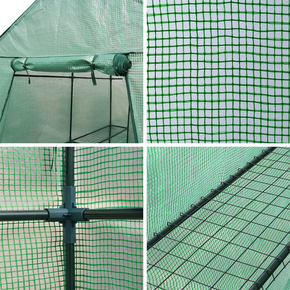 Greenfingers Greenhouse Walk in Garden Greenhouse with Removable PE Mesh Cover - Green 1.9m x 1.2m