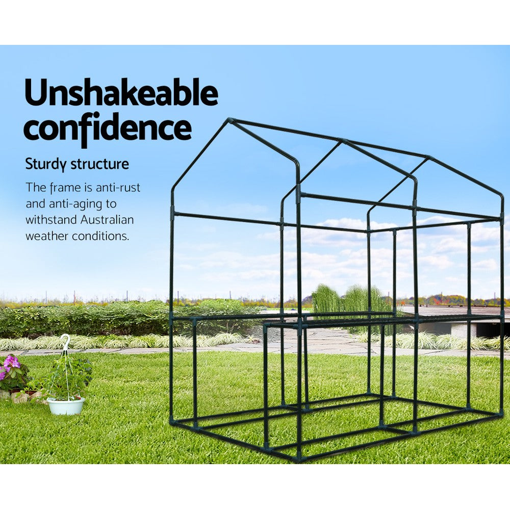 Greenfingers Greenhouse Walk in Garden Greenhouse with Removable PE Mesh Cover - Green 1.9m x 1.2m