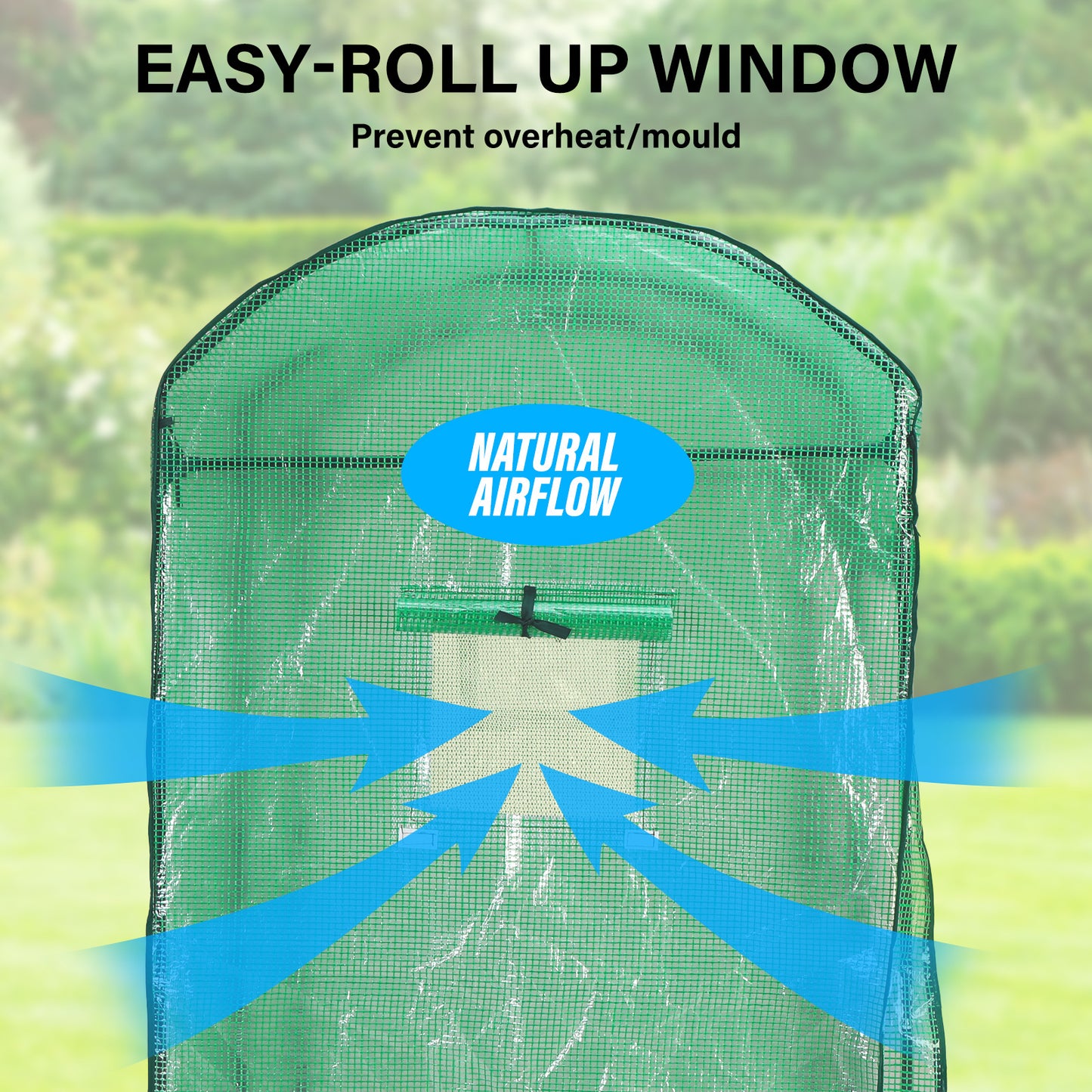 Home Ready Dome Walk in Portable Greenhouse with UV Resistant PE Mesh Cover - Green 2m x 1m x 1.8m