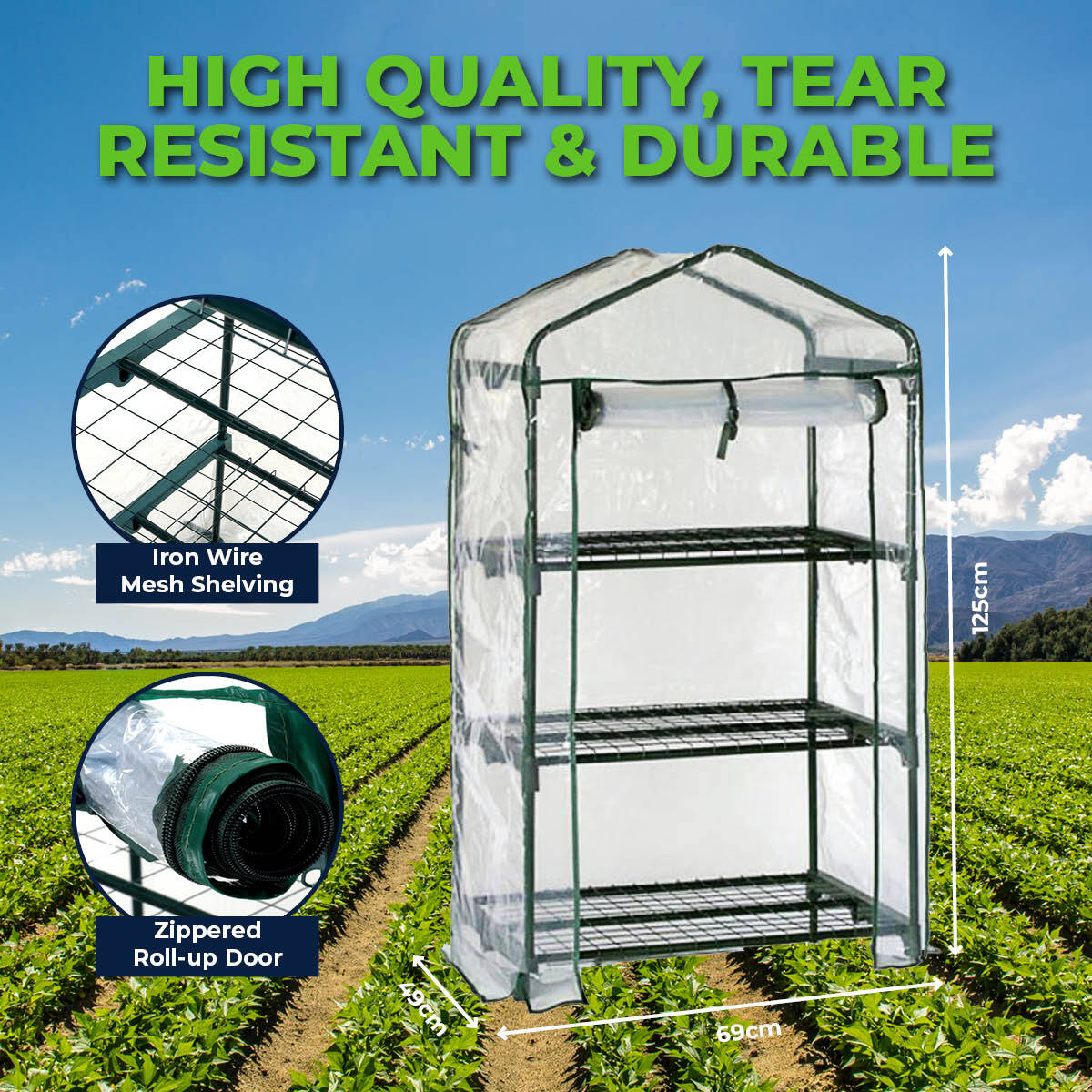 high quality, tear resistant and durable greenhouse 